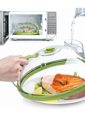 Microwave Steamer Dome - Clear & Lime Green Cover